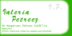 valeria petrecz business card